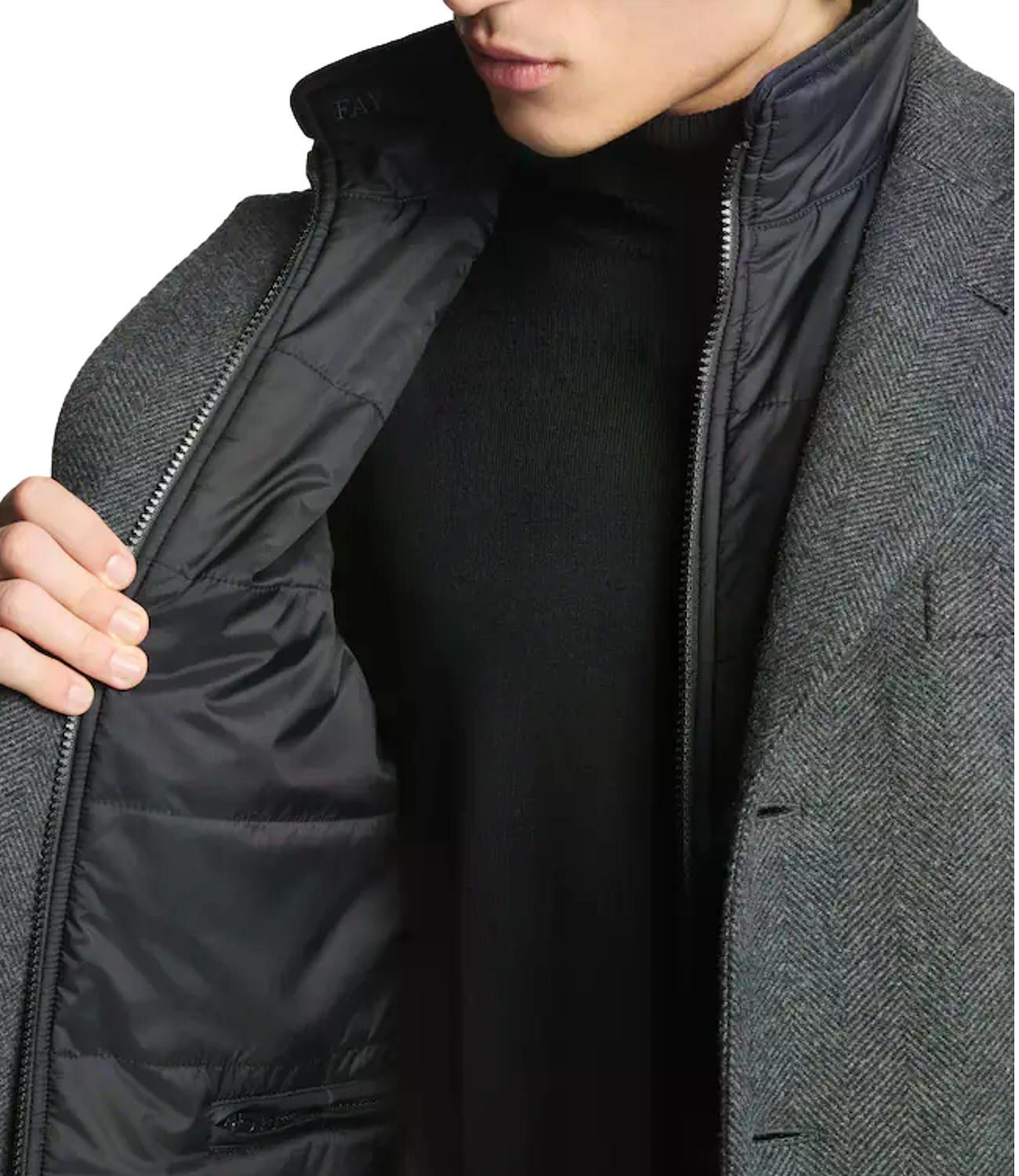 Cappotto Fay NAM53531390YNE Uomo - Nicotina Chiaro