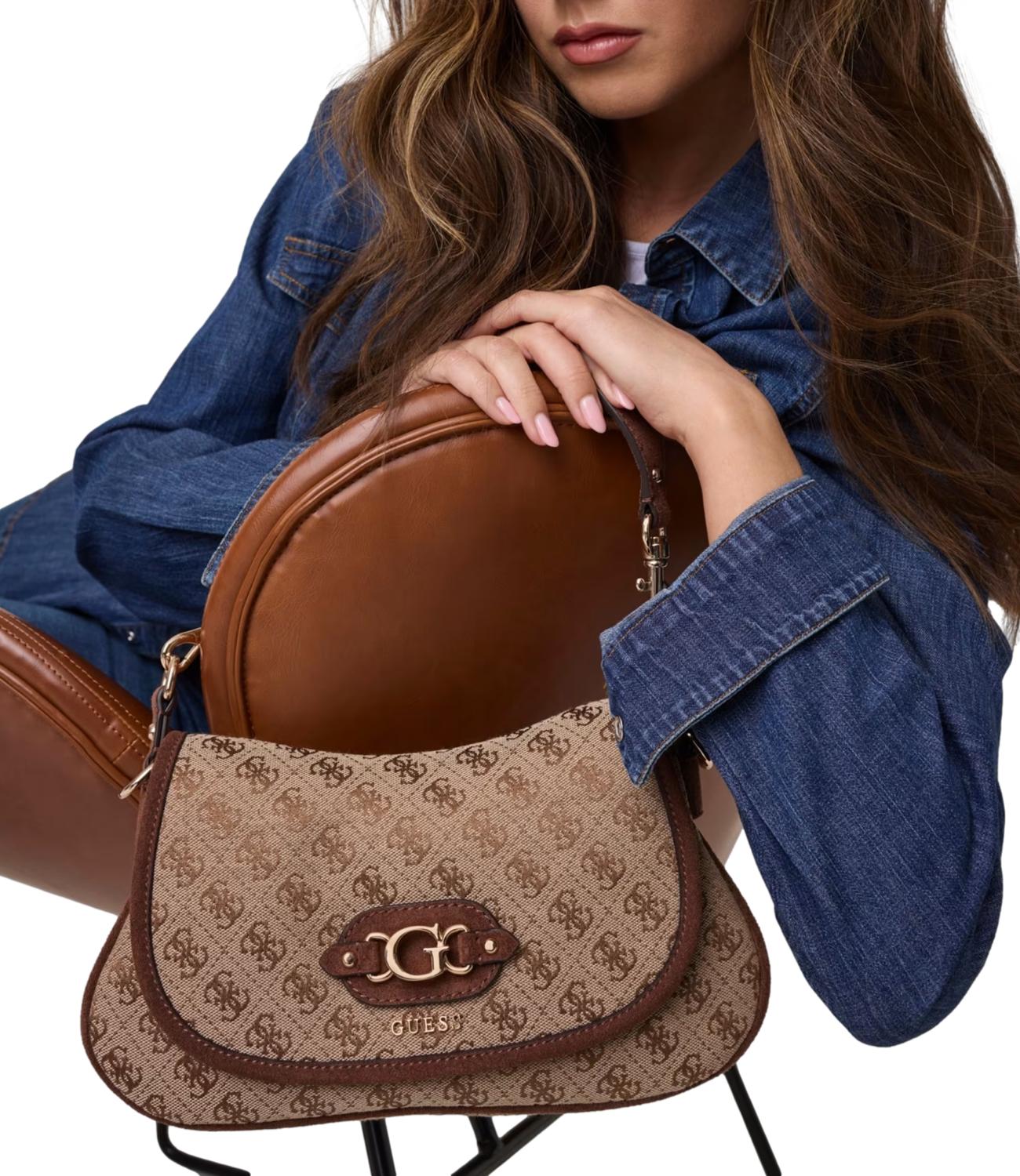Borsa Guess HWJG2313190 Donna - Latte Logo/brown