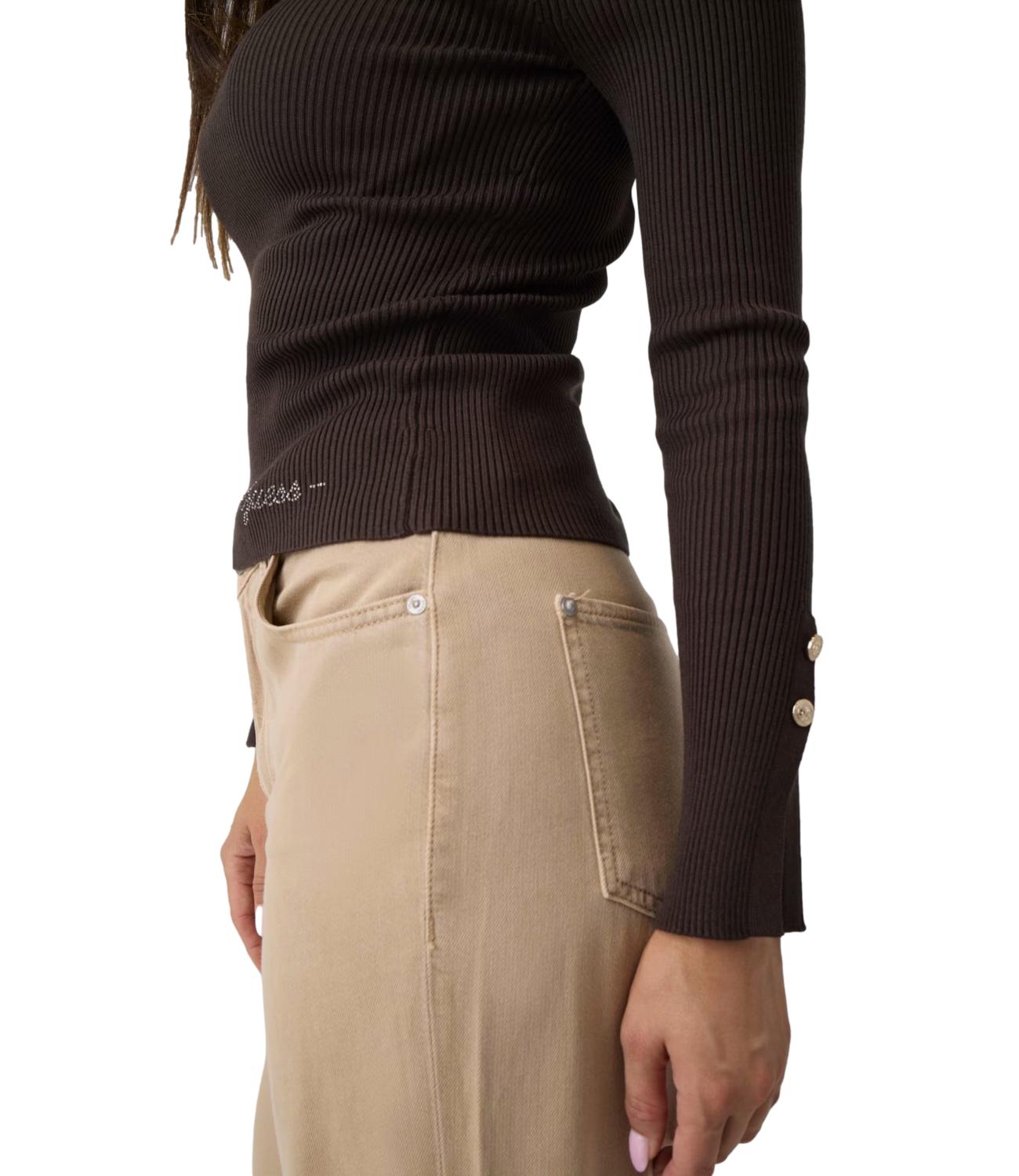 Maglia Guess W6BR29Z1417 Donna - Dark Coffee