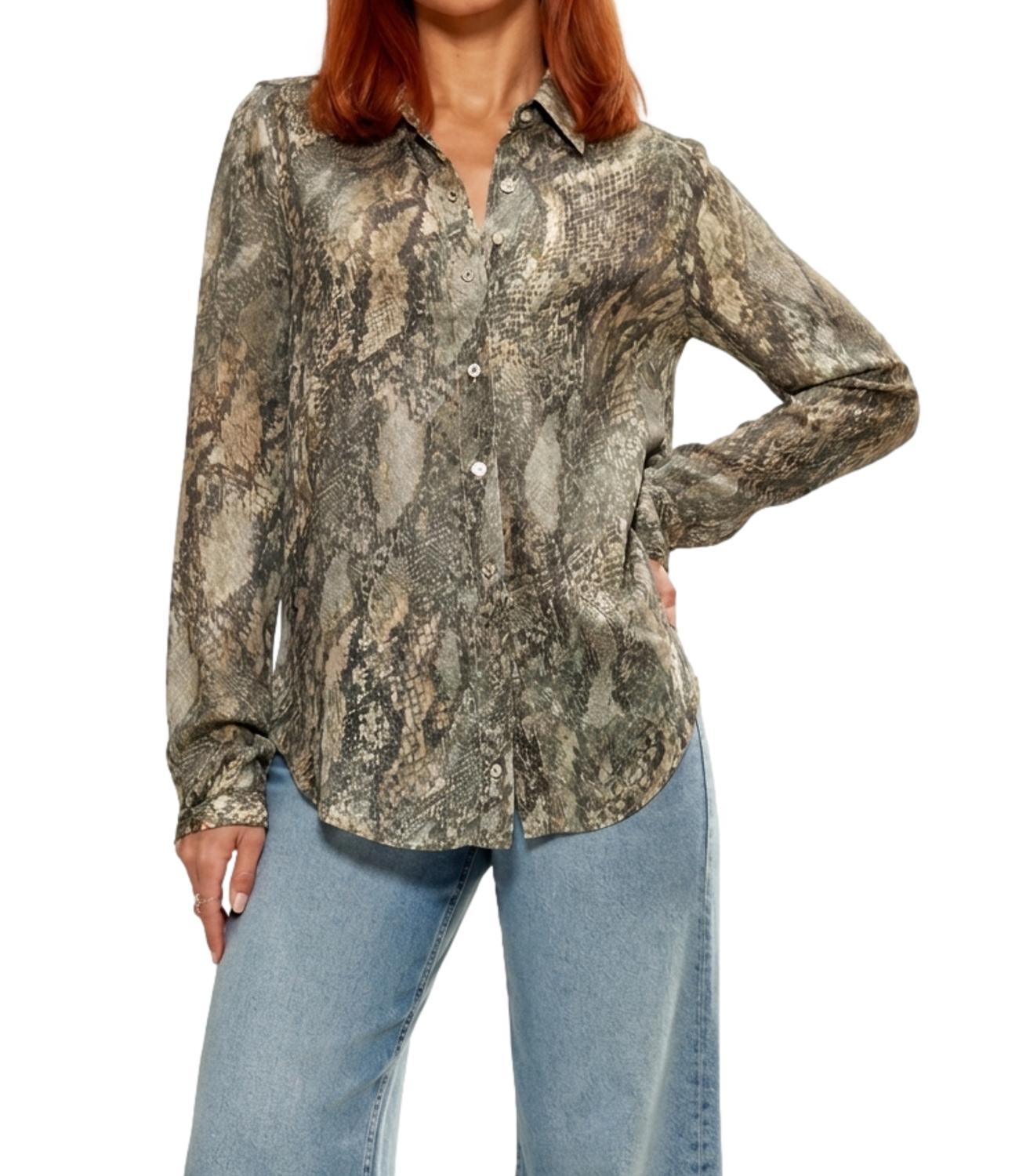 Camicia Guess W6YH68W3212 Donna - Rustic Phyton