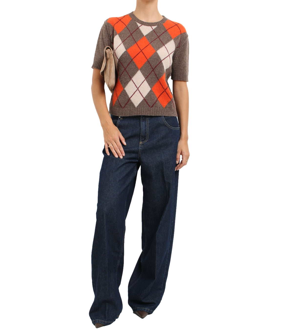 Maglia Have One MFP-R075 Donna - Tortora/arancio