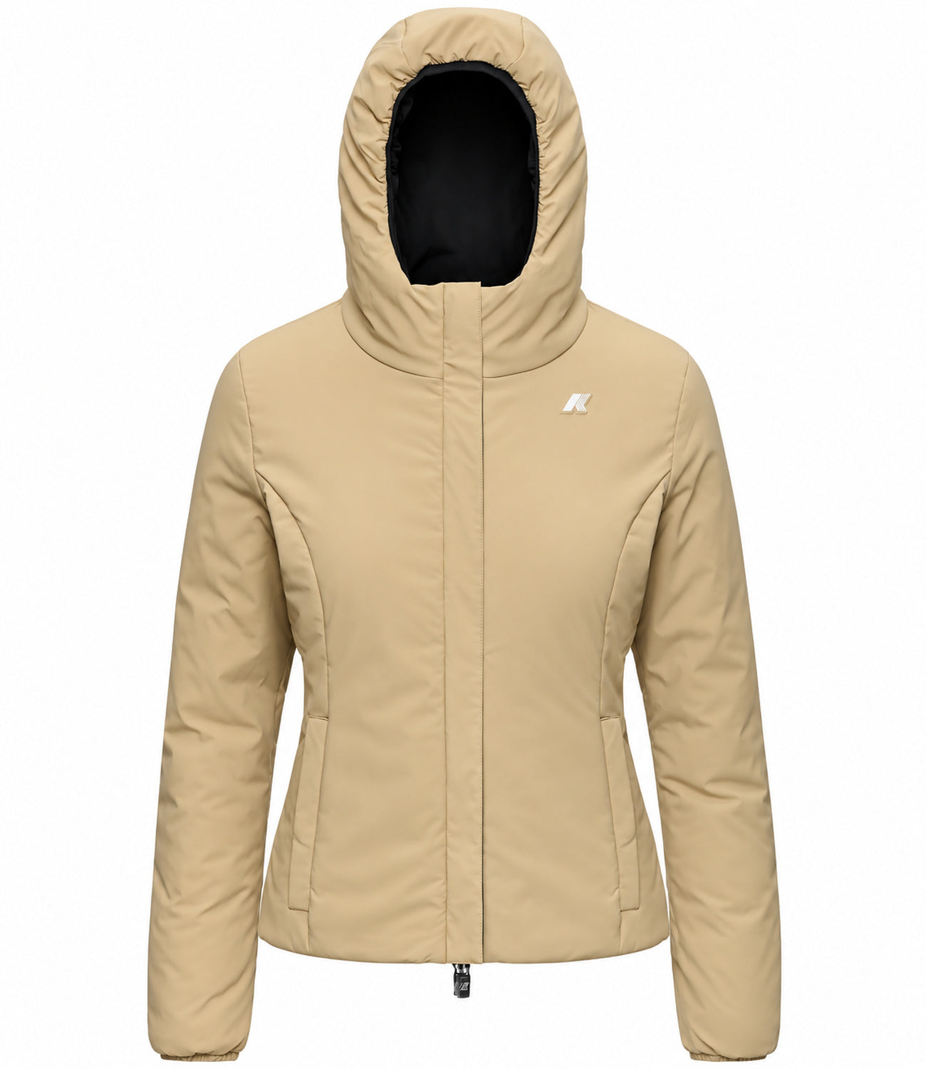 Giacca K-Way K6128TW Donna - Black Pure - Beige Khaki