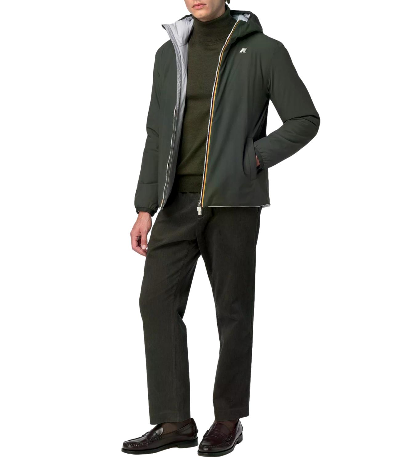 Giacca K-Way K6128VW Uomo - Green Blackish - Grey Ash