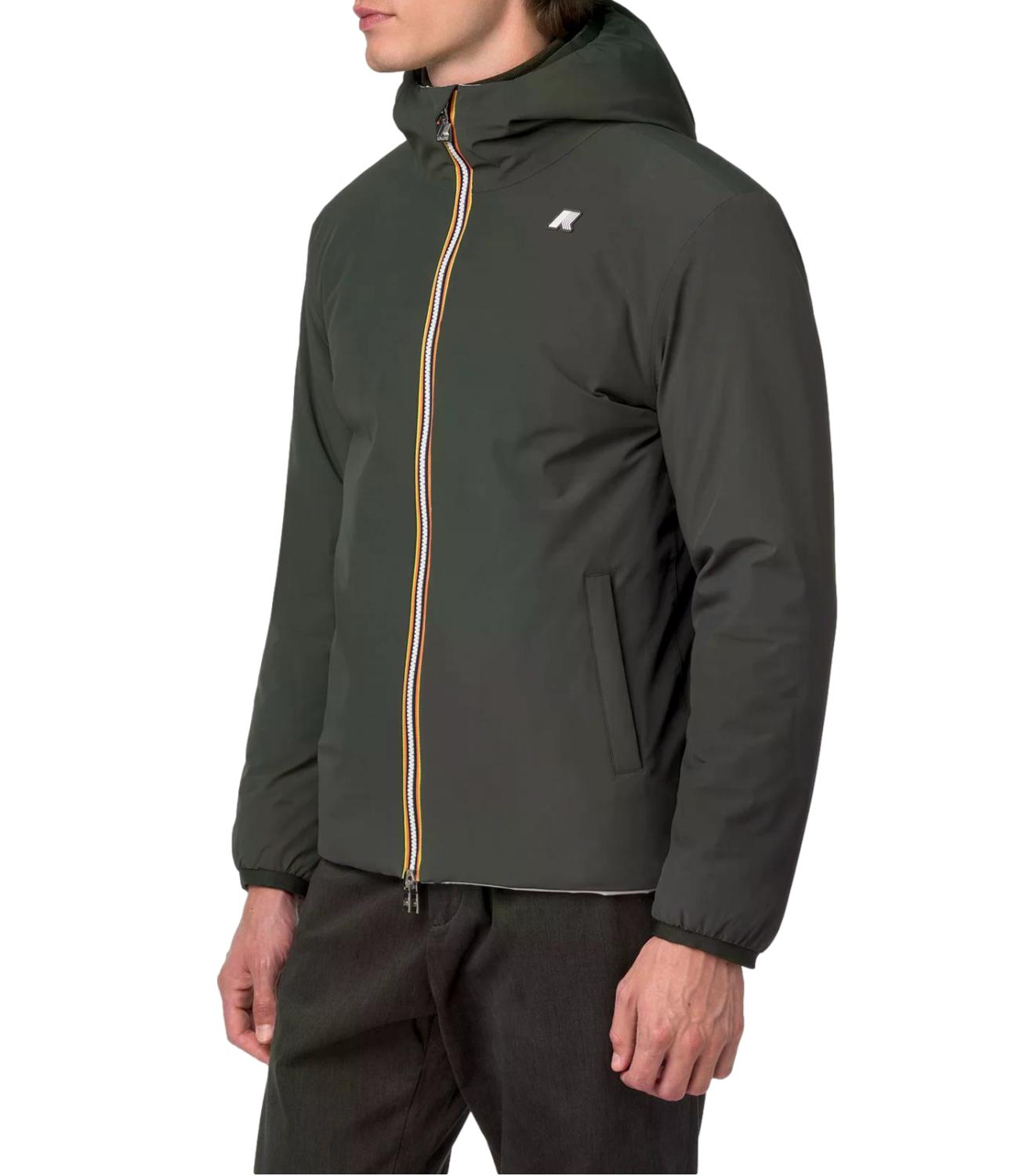Giacca K-Way K6128VW Uomo - Green Blackish - Grey Ash