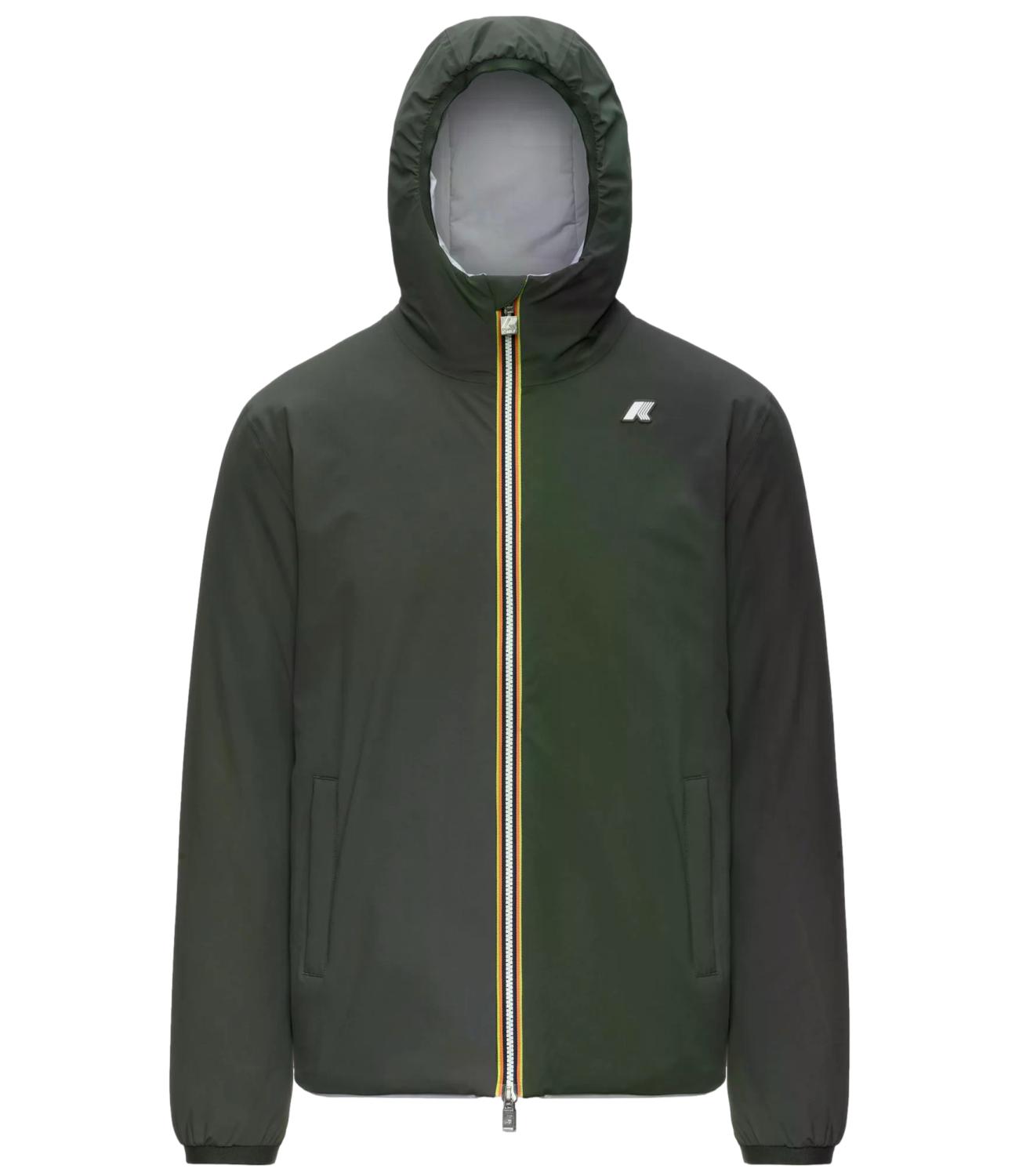 Giacca K-Way K6128VW Uomo - Green Blackish - Grey Ash