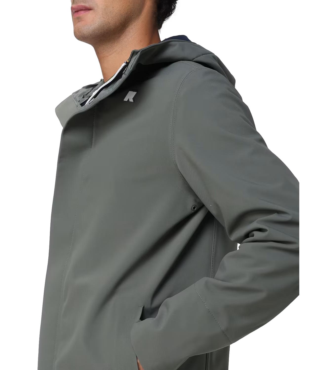 Giacca K-Way K7126UW Uomo - Green Blackish - Blue Depth