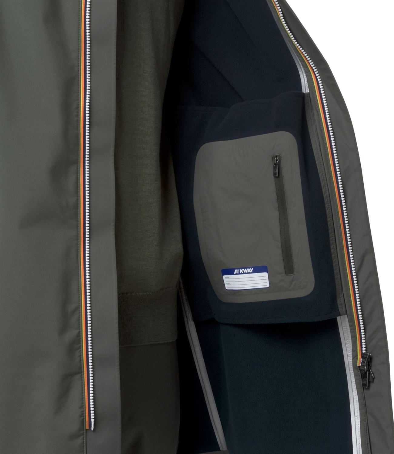 Giacca K-Way K7126WW Uomo - Green Blackish - Blue Depth
