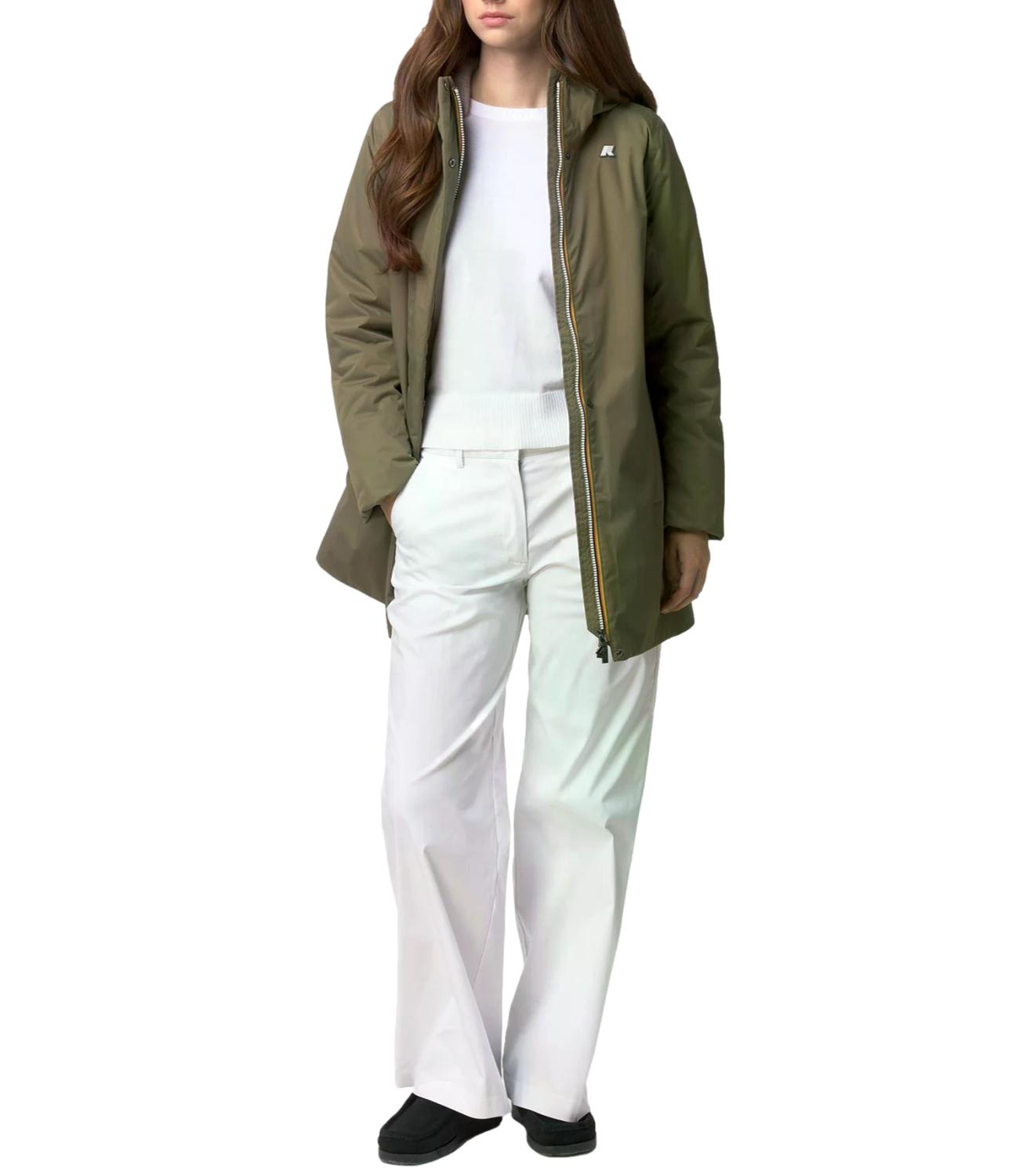 Giacca K-Way K8144CW Donna - Green Army - Grey Warm