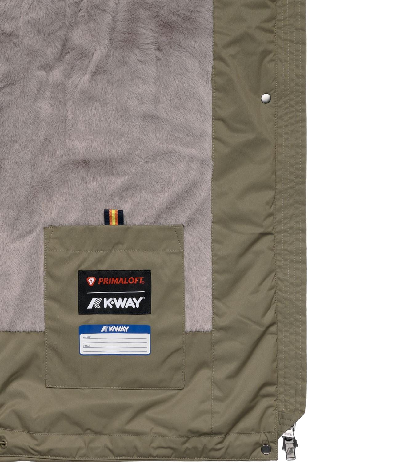 Giacca K-Way K8144CW Donna - Green Army - Grey Warm