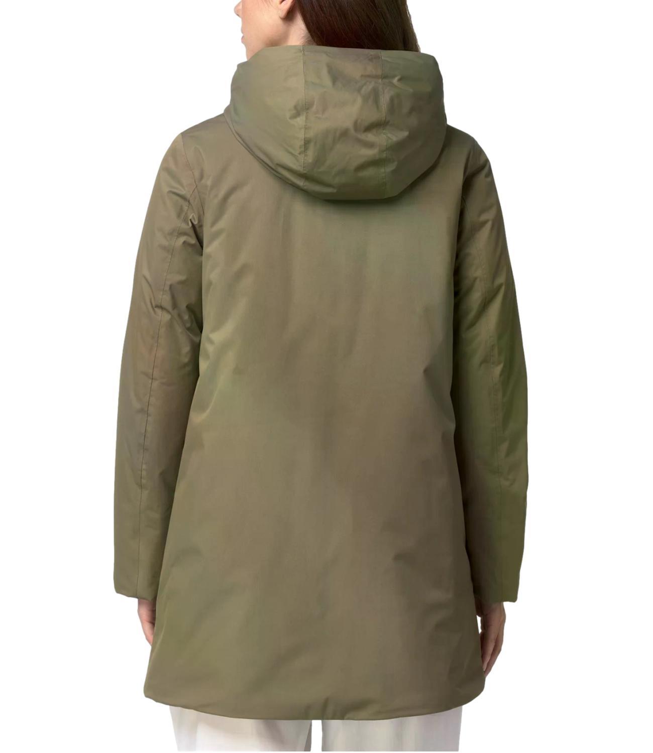 Giacca K-Way K8144CW Donna - Green Army - Grey Warm