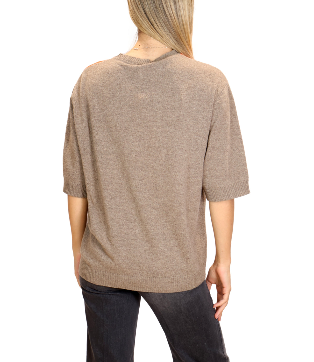 Maglia Kontatto 3M1937NI Donna - Tortora/arancio