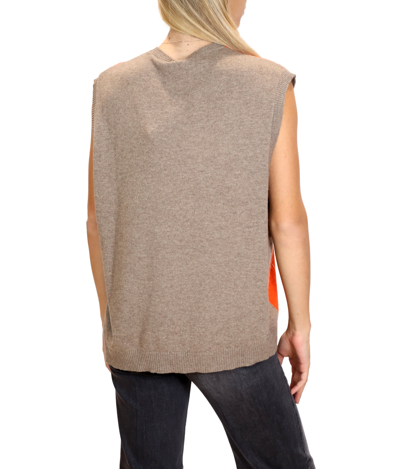 Gilet Kontatto 3M1938NI Donna - Tortora/arancio