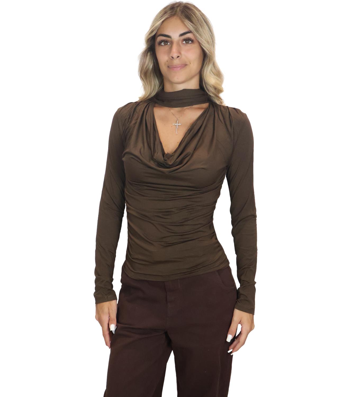 Blusa Kontatto MR7005C Donna - Moka