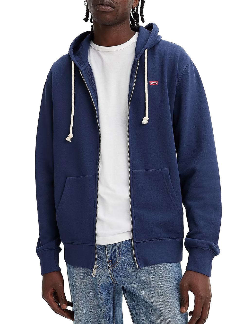 Felpa zip e cappuccio Levi's 34584 Uomo - Blu