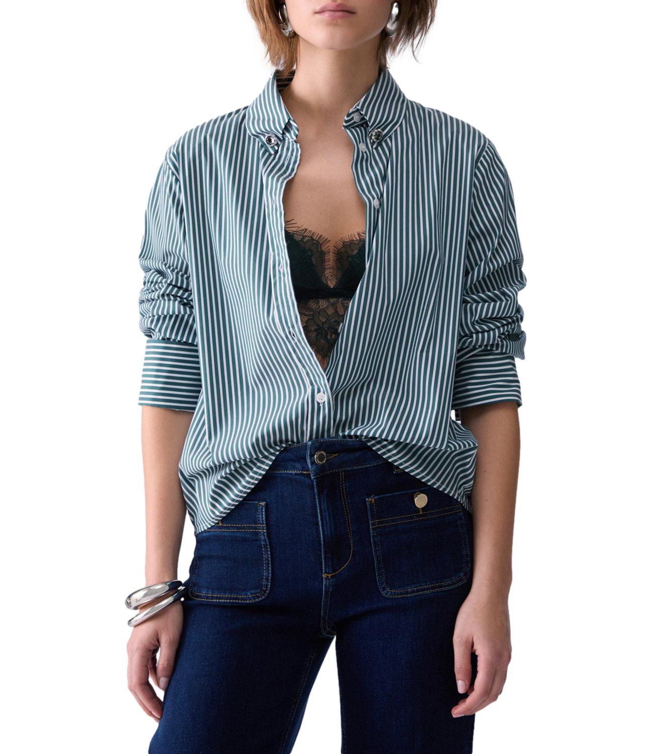 Camicia Liu jo CF6195T796A Donna - Dark Green/white