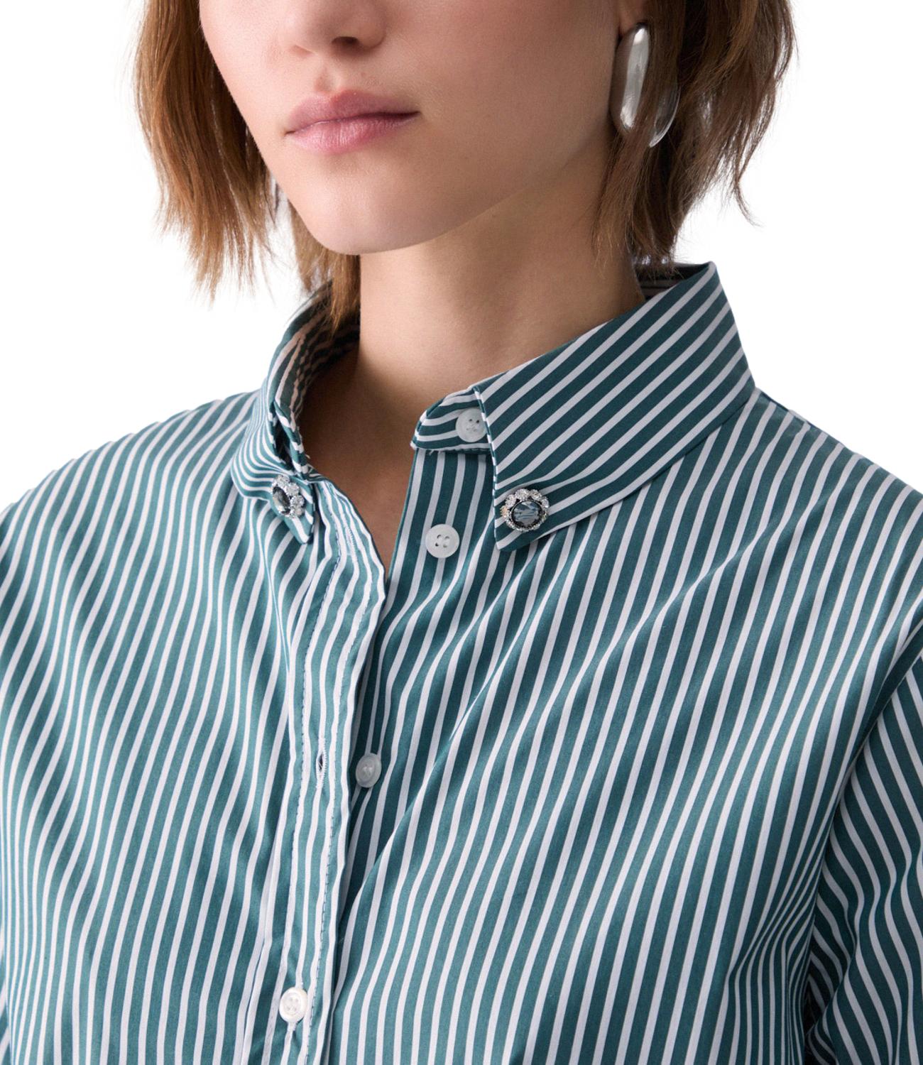 Camicia Liu jo CF6195T796A Donna - Dark Green/white
