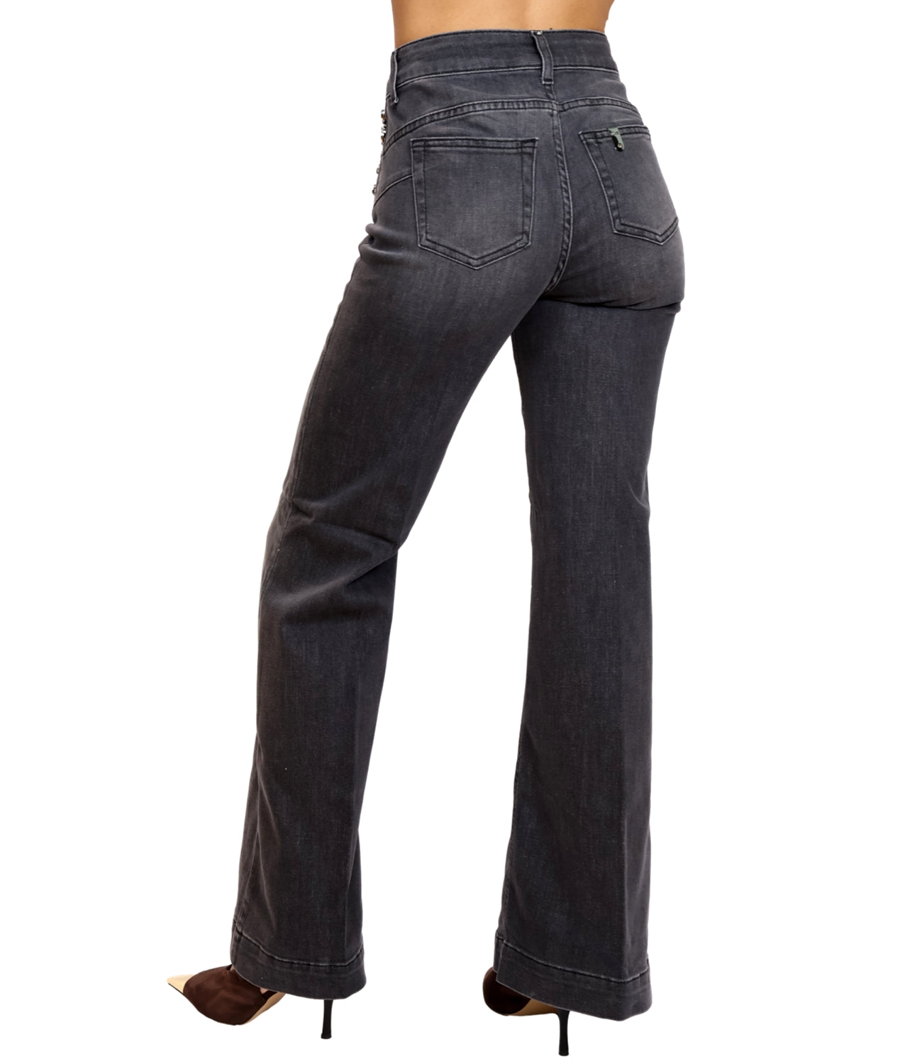 Jeans Liu jo UF6093D0375 Donna - Den.grey Buttons Was
