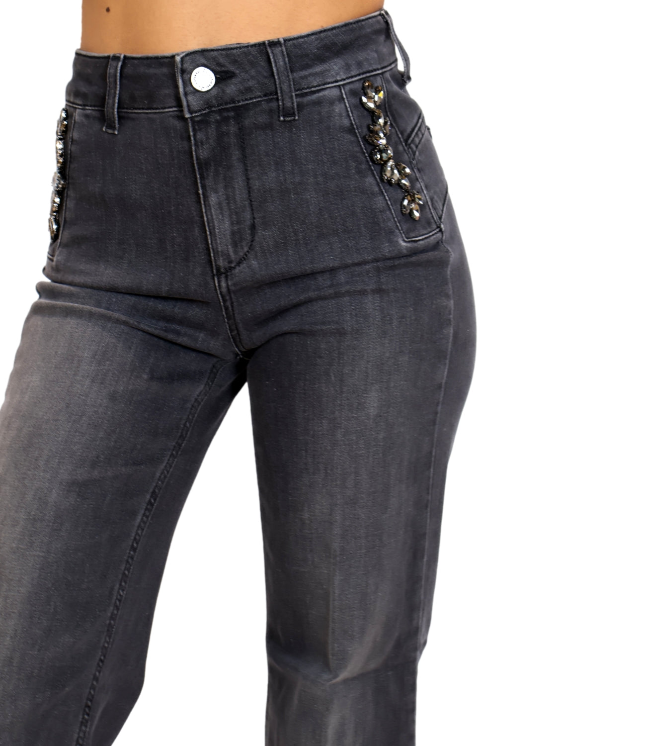 Jeans Liu jo UF6093D0375 Donna - Den.grey Buttons Was