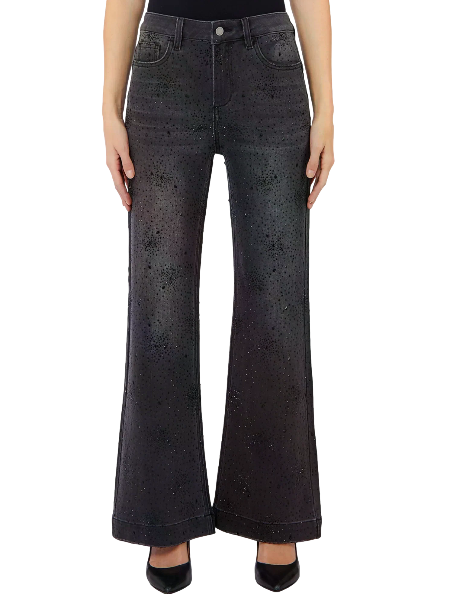 Pantalone Liu jo UF6107D0423 Donna - Den.black Glam Wash