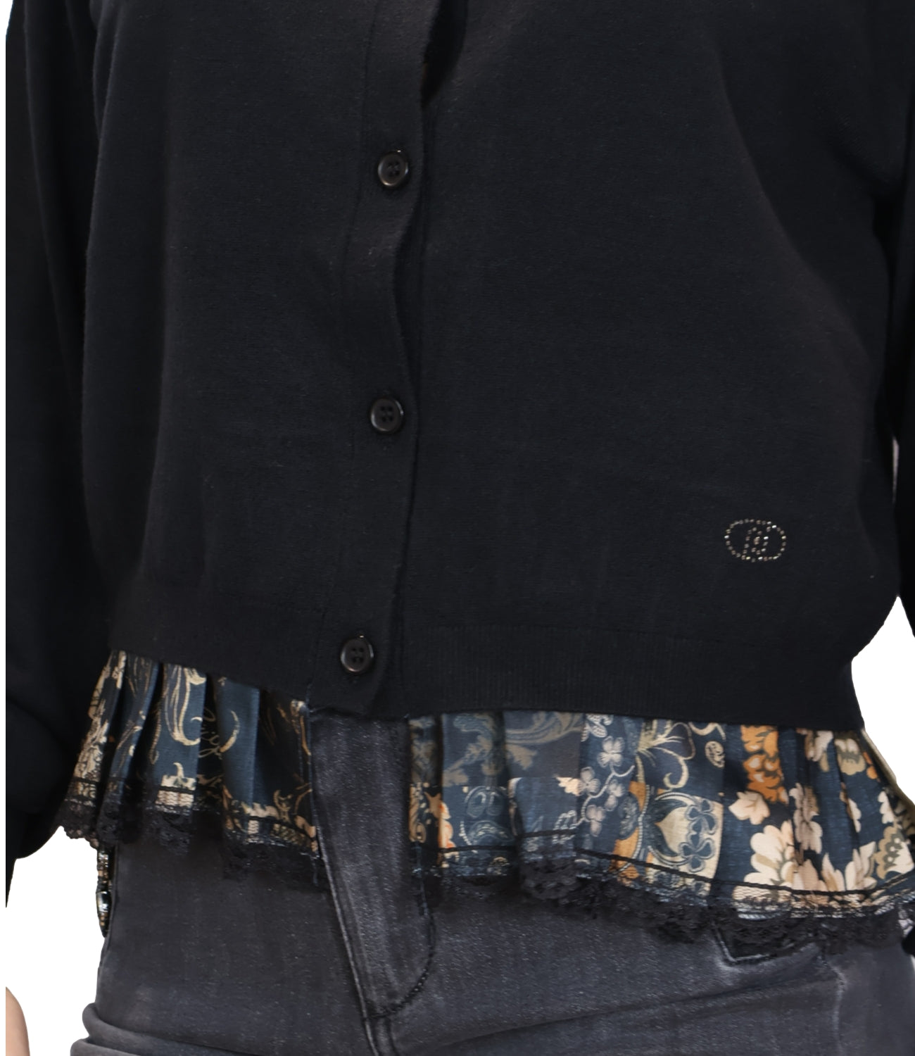Cardigan Liu jo WF6034MA16R Donna - Black/blossom Patch