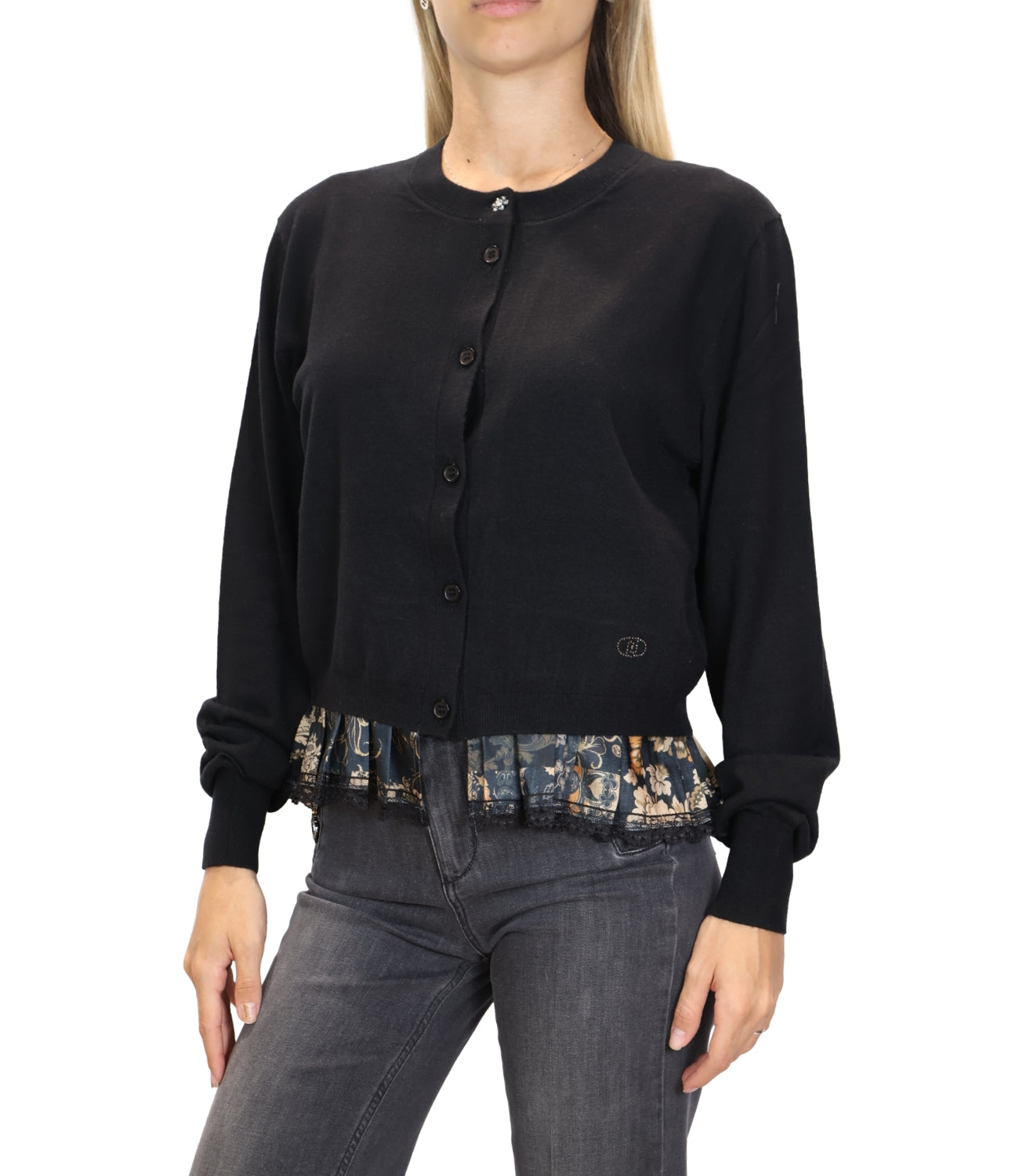 Cardigan Liu jo WF6034MA16R Donna - Black/blossom Patch