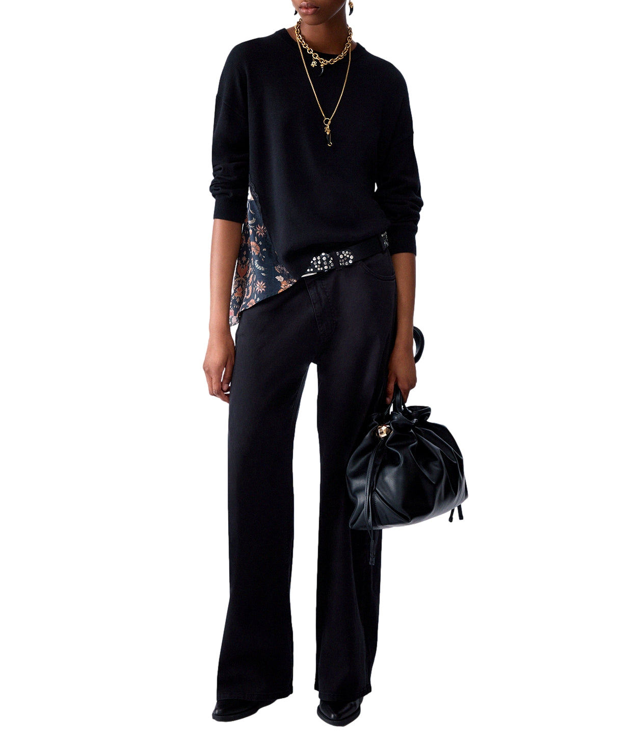Maglia Liu jo WF6290MA16R Donna - Black/blossom Patch