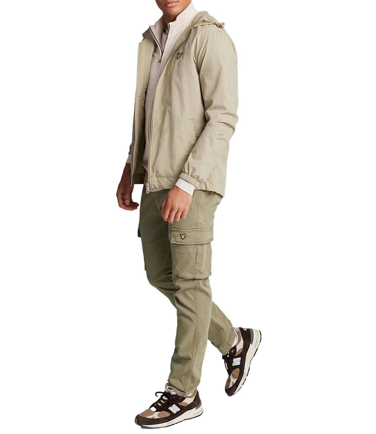 Pantalone Slim in cotone cargo beige