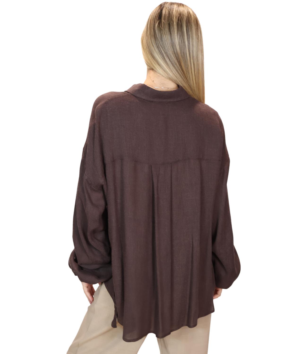 Camicia Motel C7387-T274-BAS Donna - Fondente