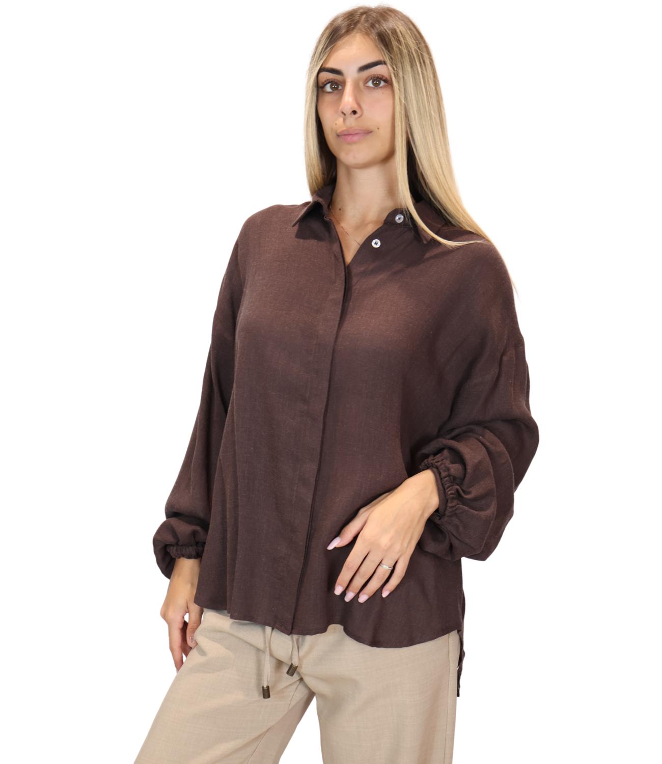 Camicia Motel C7387-T274-BAS Donna - Fondente