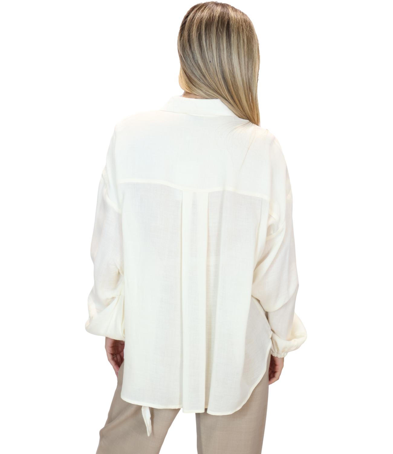 Camicia Motel C7387-T274-BAS Donna - Panna