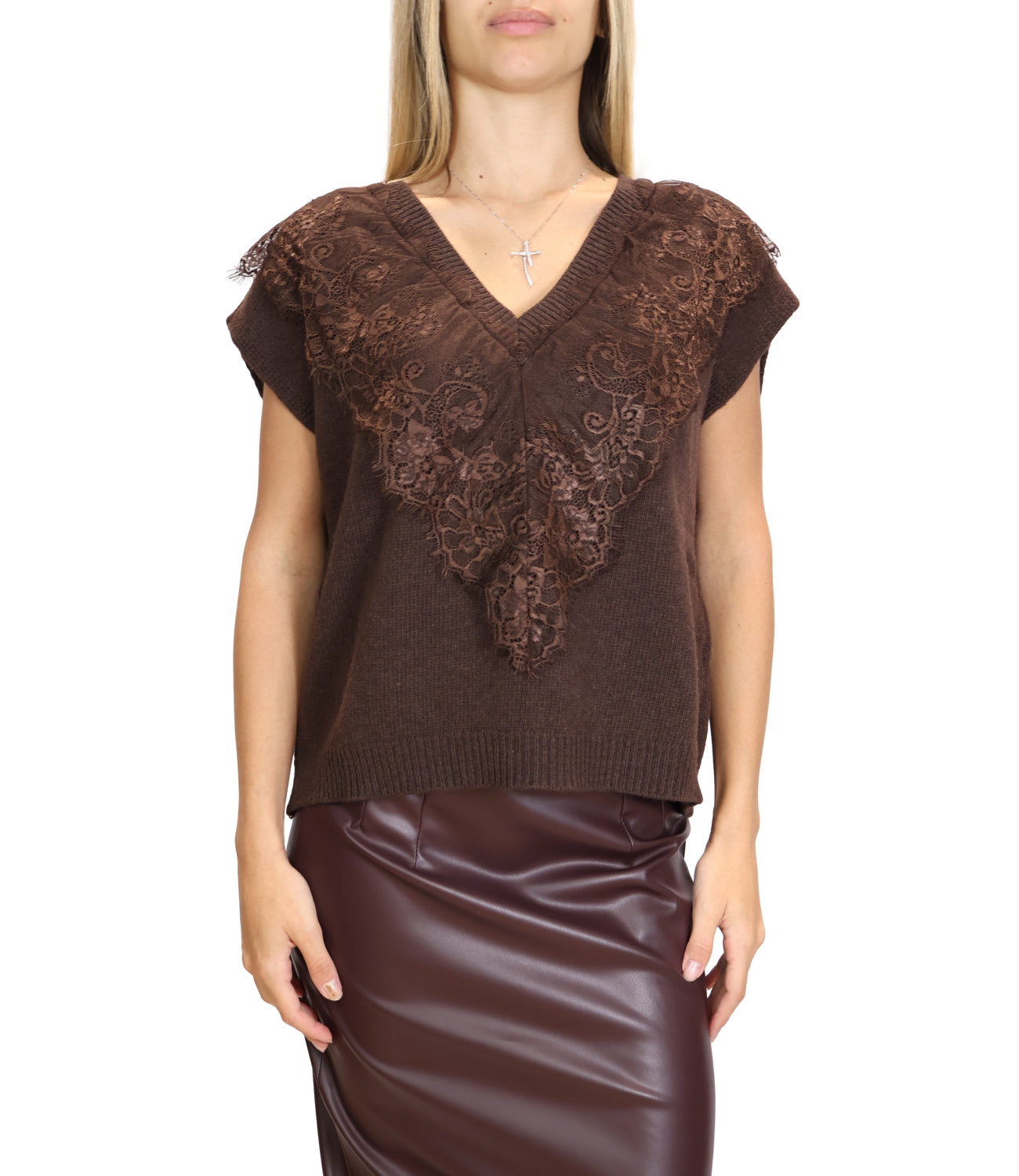 Gilet Motel D81560/APP1 Donna - Moro