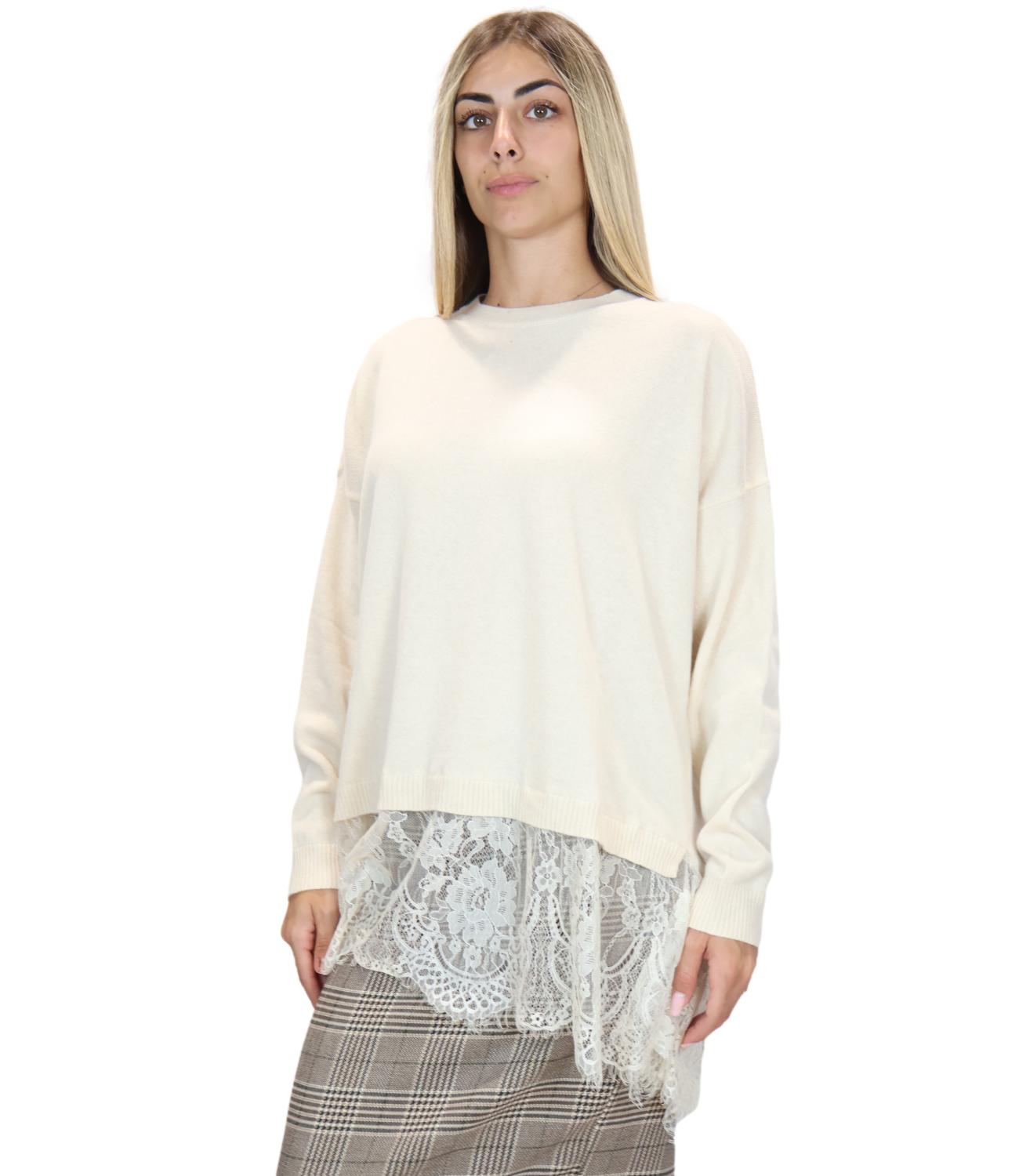 Maglia Motel D82637-APP1 Donna - Ecru