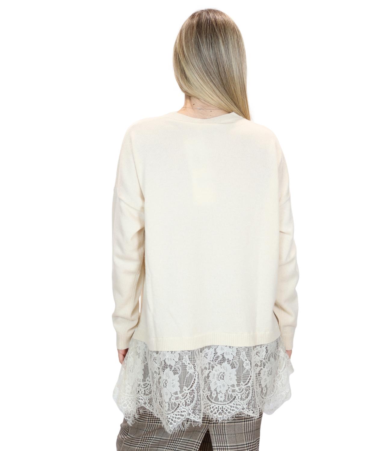 Maglia Motel D82637-APP1 Donna - Ecru