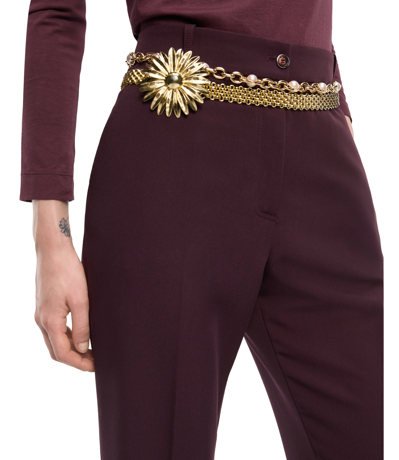 Pantalone Pinko 107214-A18E Donna - Bordeaux Scuro