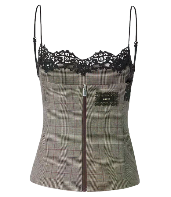 Top Pinko 107472-A3FF Donna - Beige/bordeaux/nero