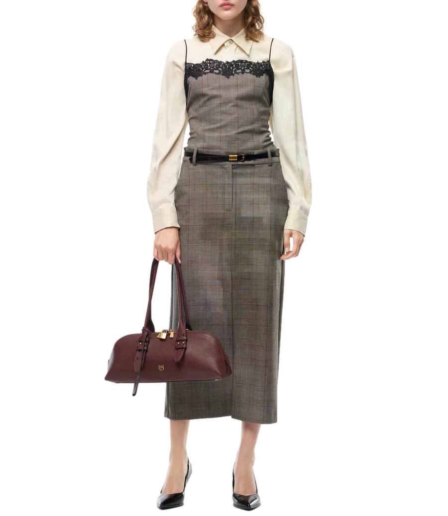 Top Pinko 107472-A3FF Donna - Beige/bordeaux/nero