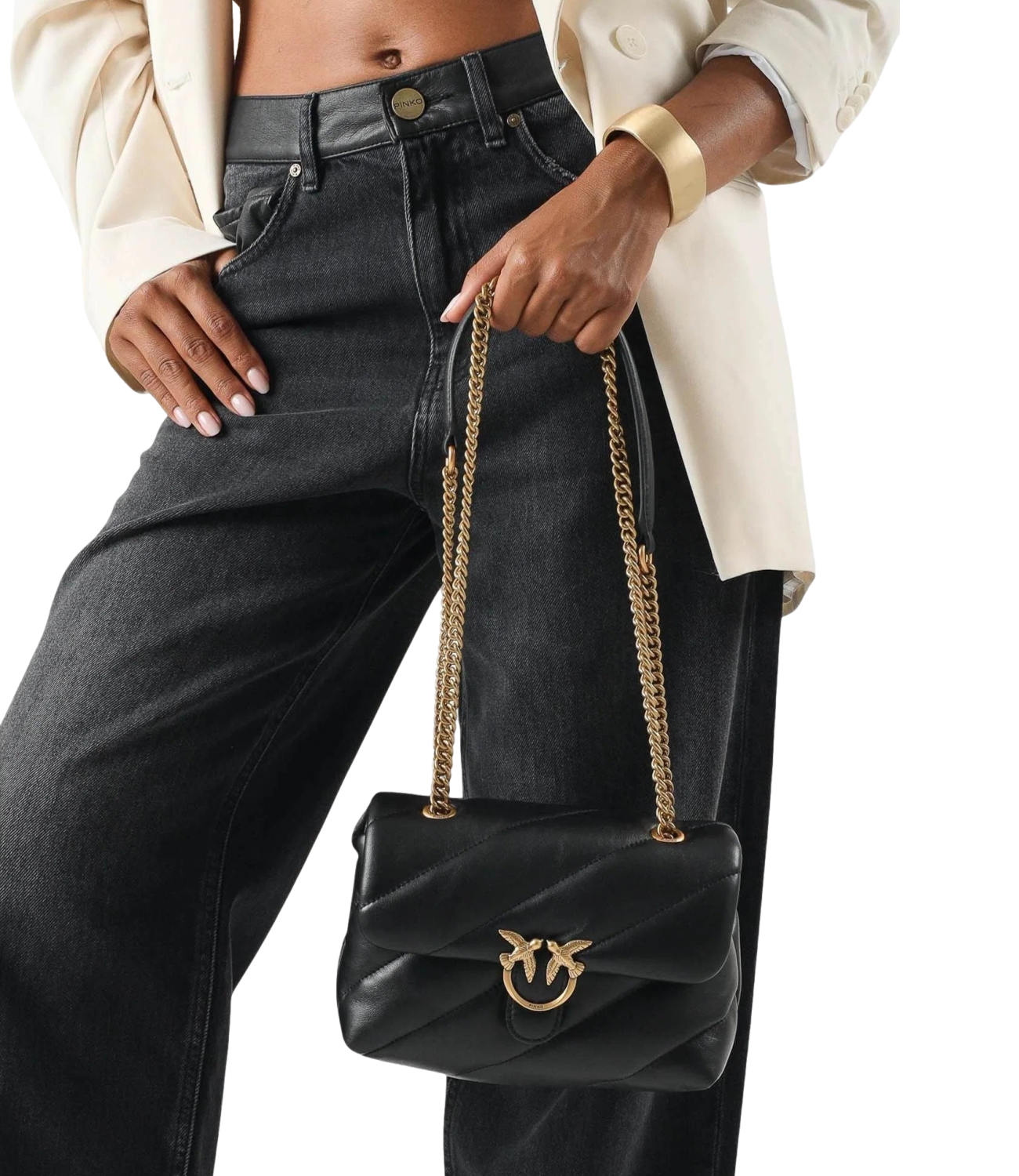 Borsa Pinko 107617-A0F2 Donna - NerO-Antique Gold