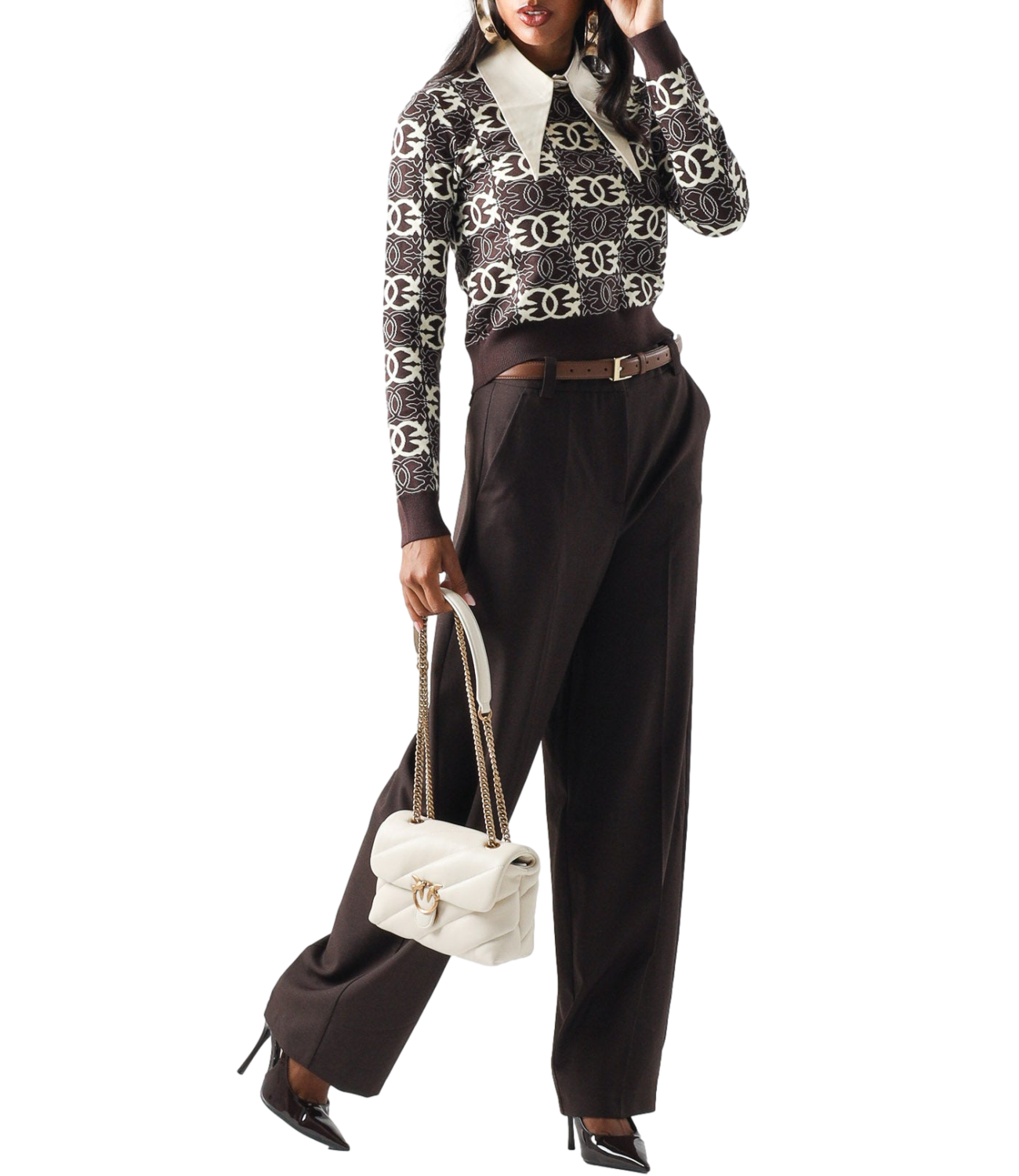 Pantalone Pinko 107712-A3MS Donna - Marrone Oltre Buio
