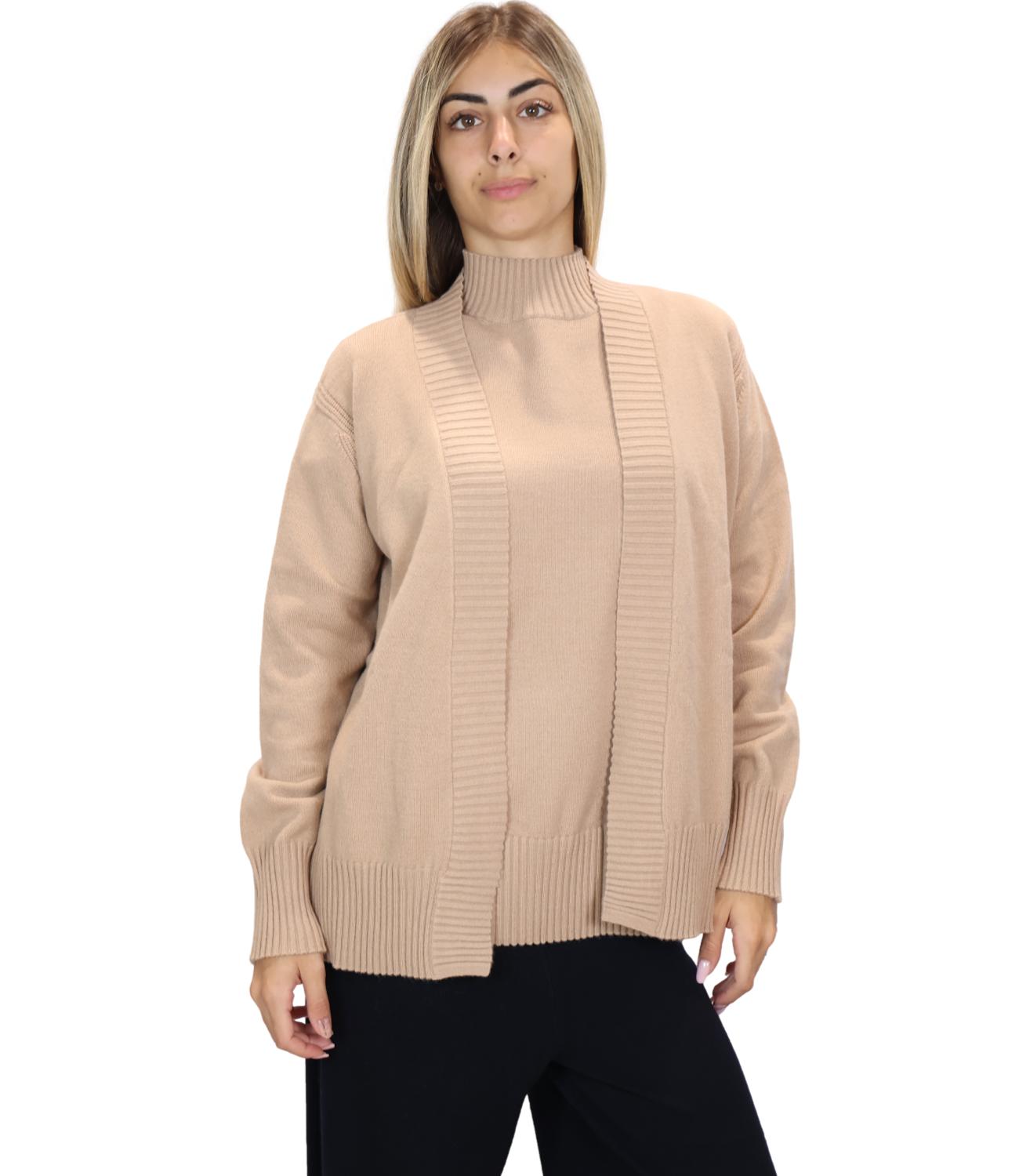 Cardigan Ragno DT49MN Donna - Cammello Mel.