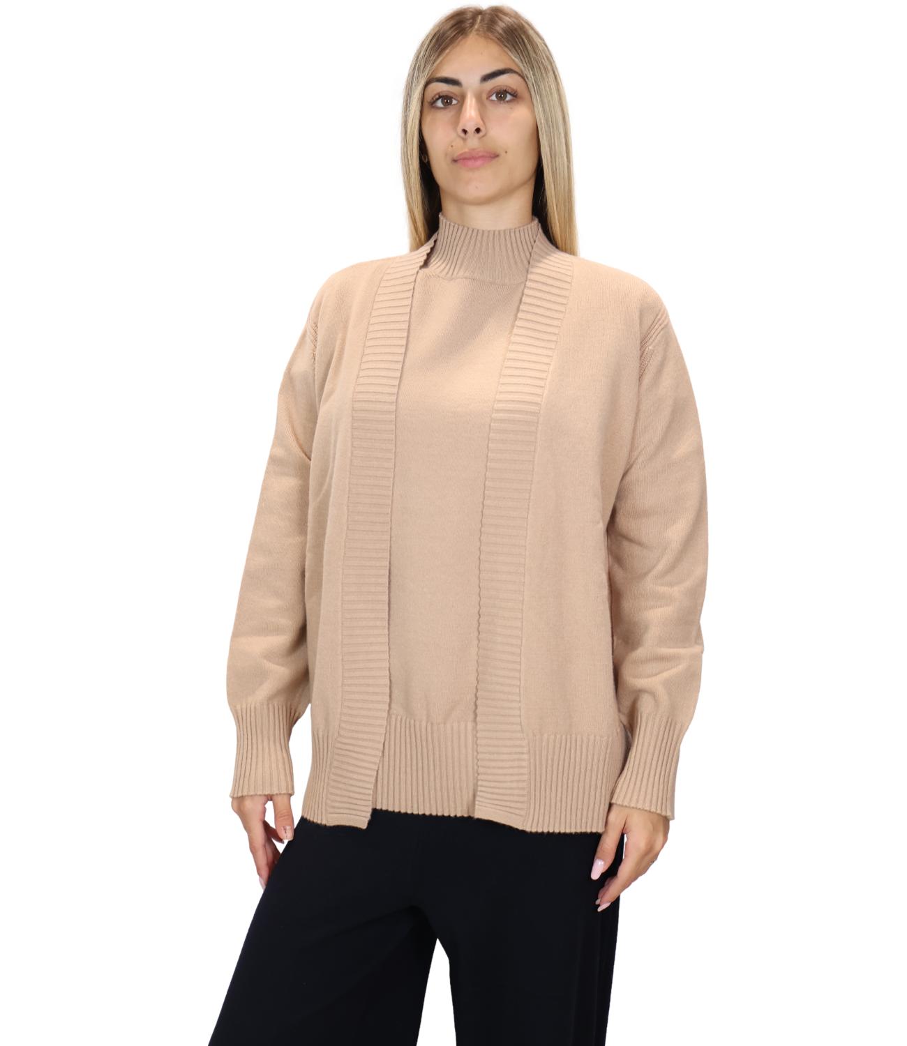 Cardigan Ragno DT49MN Donna - Cammello Mel.