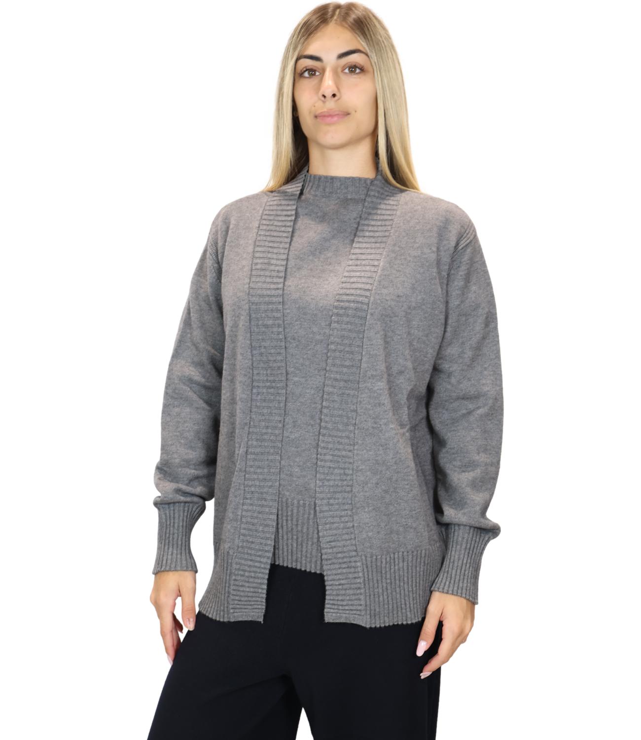 Cardigan Ragno DT49MN Donna - Ardesia Mel.