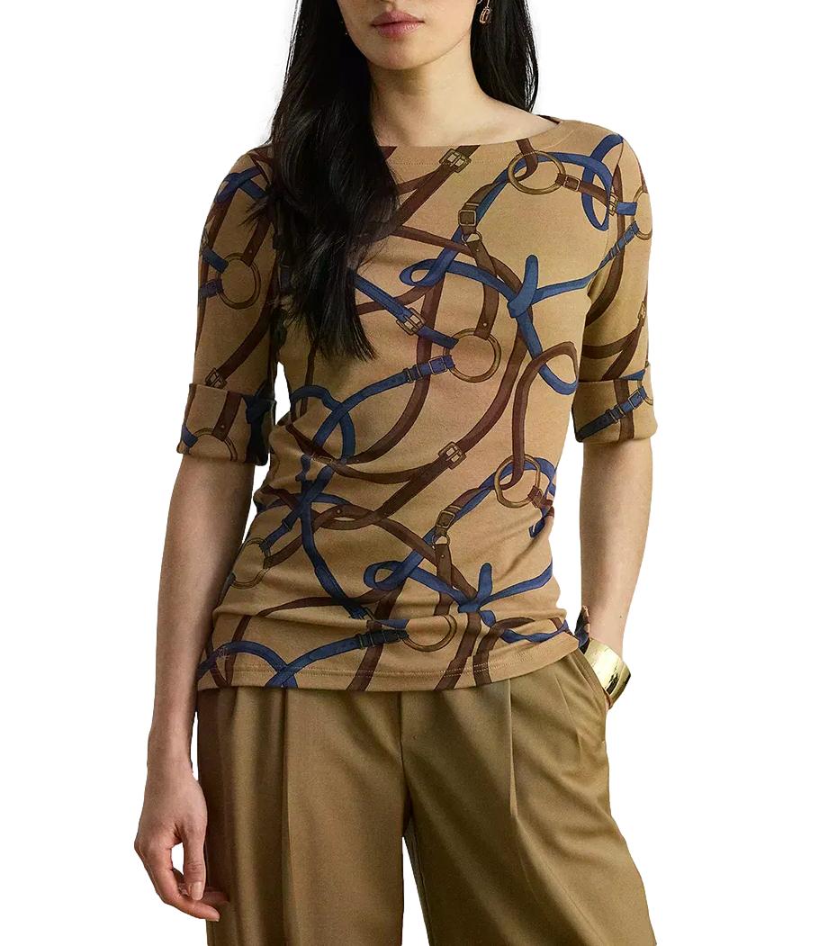 T-Shirt Ralph Lauren 200B27407 Donna - Camel Multi