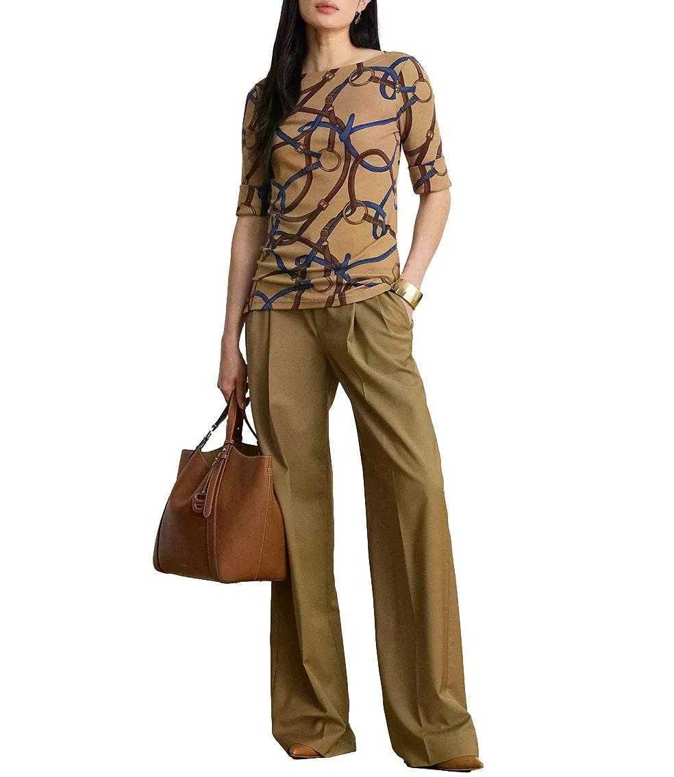T-Shirt Ralph Lauren 200B27407 Donna - Camel Multi