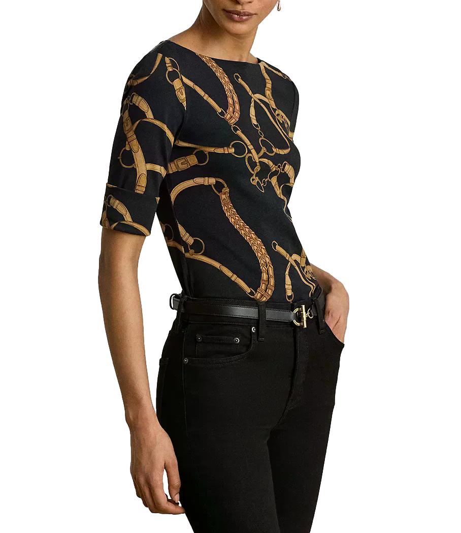 T-Shirt Ralph Lauren 200P13948 Donna - Black/tan