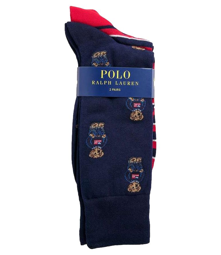 Ralph Lauren Calzini 2Pk Dnm Bear-Ankle-2 Pack Navy