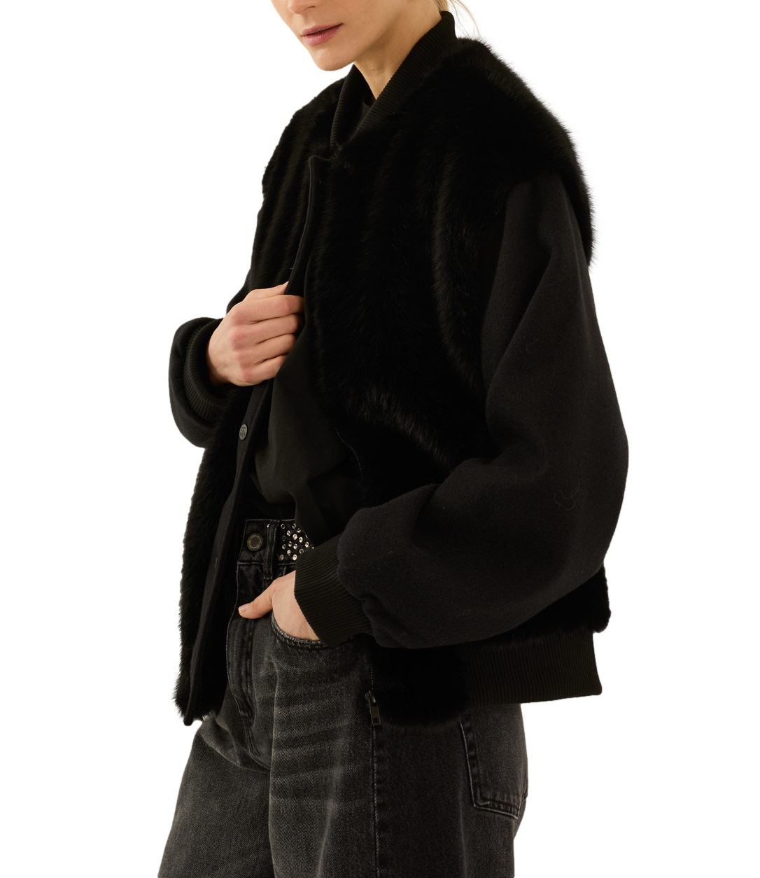 Pelliccia Souvenir D40V0060 Donna - Nero