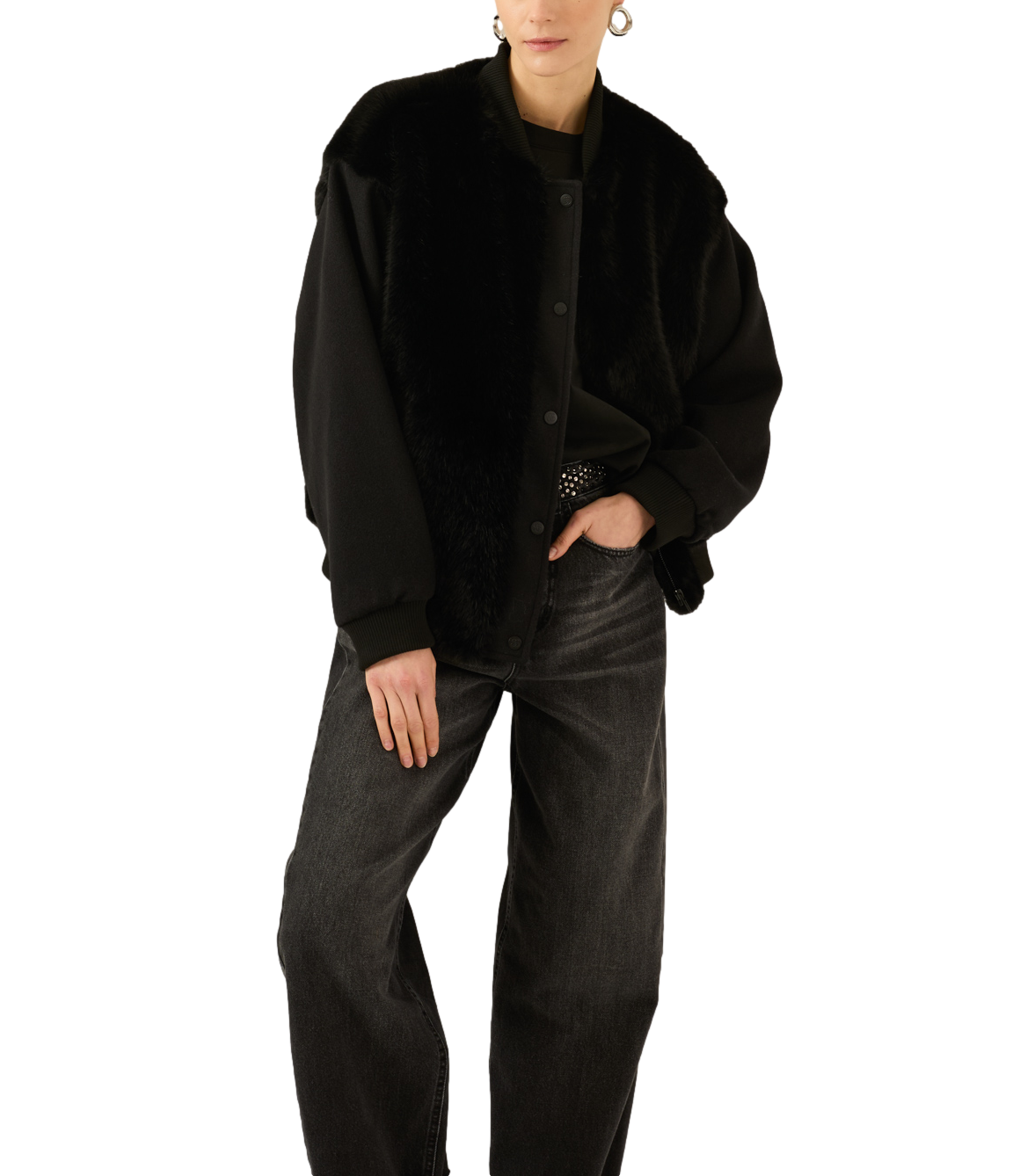 Pelliccia Souvenir D40V0060 Donna - Nero