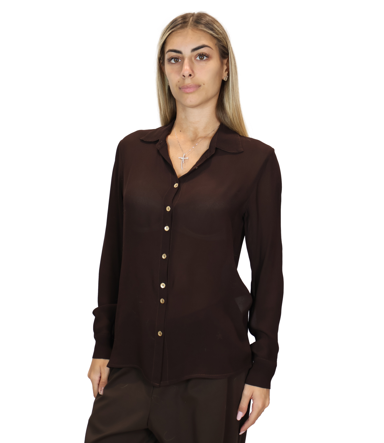 Camicia Souvenir W40F0026 Donna - Fondente