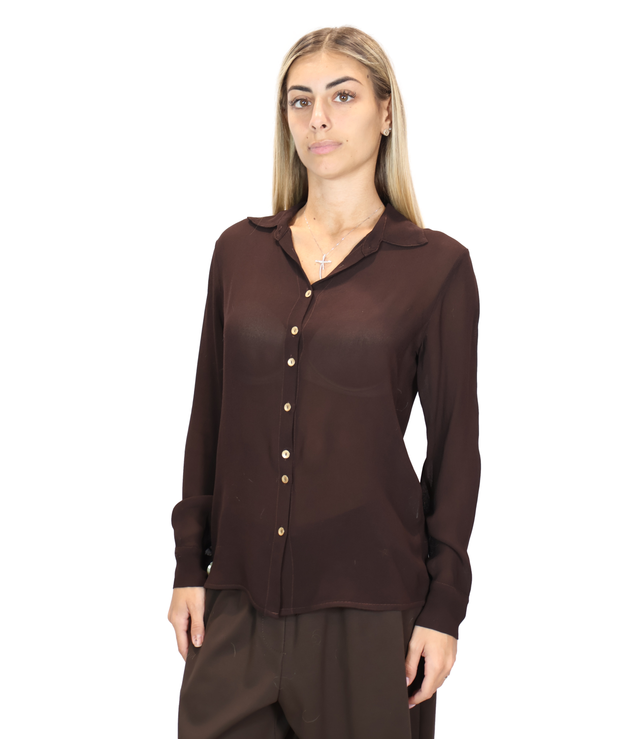 Camicia Souvenir W40F0026 Donna - Fondente