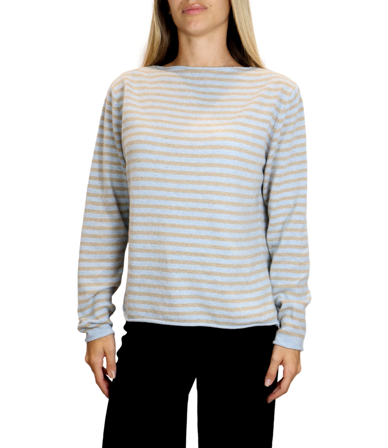 Maglia Studio it 6631 Donna - Celeste/cammello
